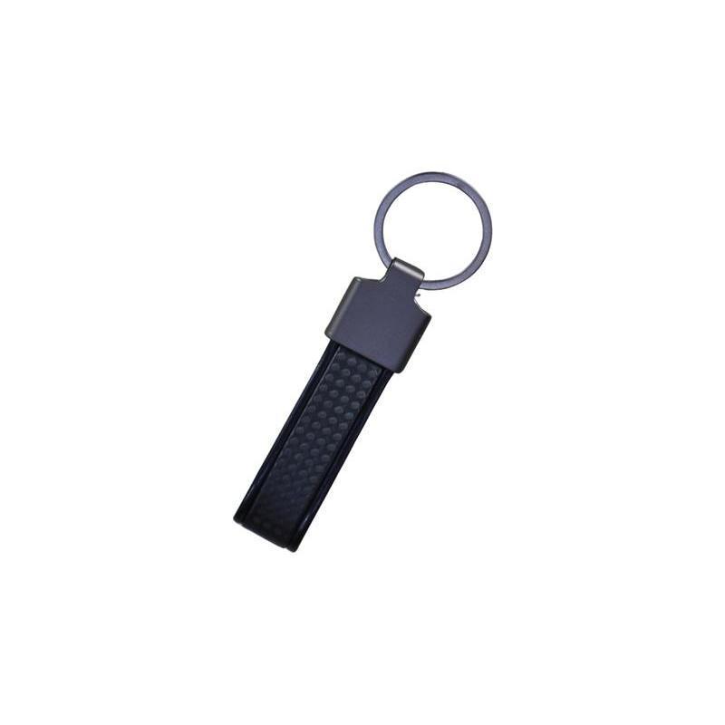 Voula - Metal Keychain with Carbon Fiber Look - Black