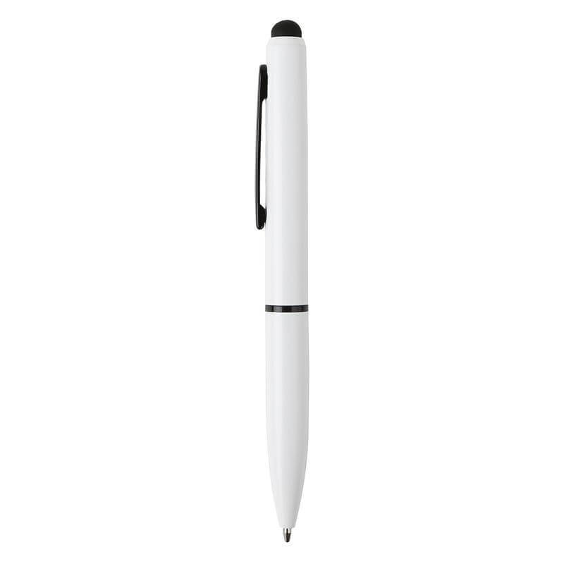 Sven - Metal Ballpoint Pen with Stylus - White