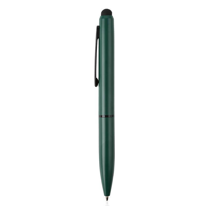 Sven - Metal Ballpoint Pen with Stylus - Green